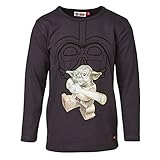 Langarmshirt mit Rundhals von LEGO Wear mit LEGO Star Wars Motivdruck Darth Vader und Yoda.