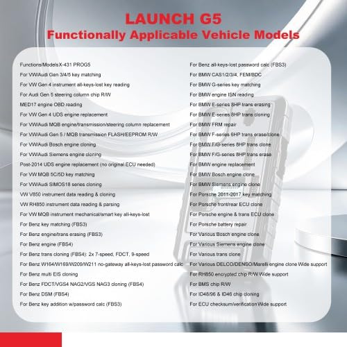 X-431 G5 PROG5 Programador IMMO 3 en 1 para vehículos europeos, compatible con coincidencia de teclas/programación ECU/TCU Clonación y actualización de escritura de XPROG3