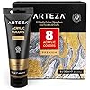Arteza Metallic Acrylic Paint, Set of 8 Metallic Colors in 120 ml Tubes, Rich Pigments, Non Fading, Non Toxic Paints for…