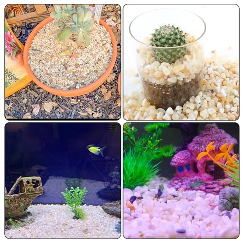 Image of CJGQ 2.4lb Aquarium Gravel for Plants,1 /5 Inch Natural Decorative River Rocks for Succulent and Cactus Landscaping, Natural Small Rocks for Fish Tanks, Vases & Terrariums