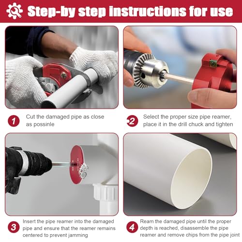 PPRK6 Plastic PVC Pipe Fitting Reamer 6 Piece Plumbing