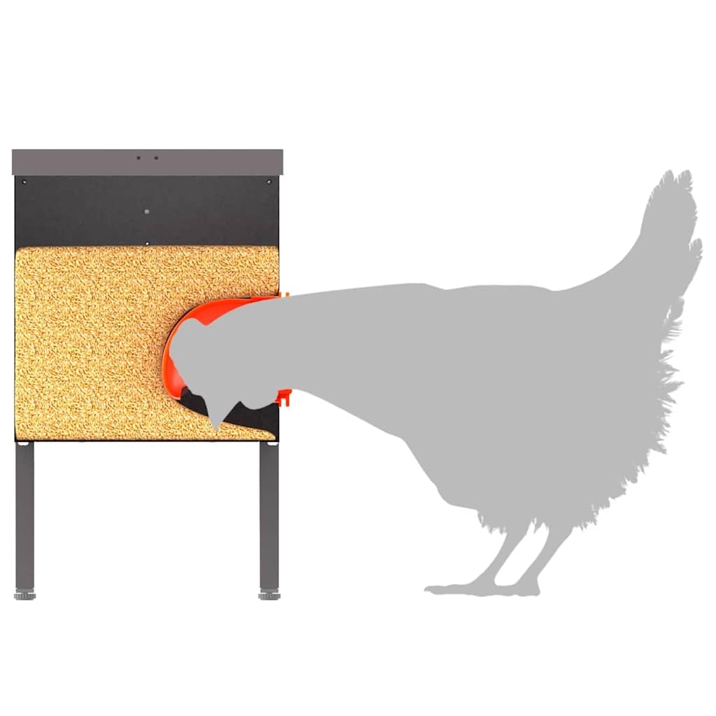 Comedero para gallinas 2 piezas de metal negro, diseño moderno para interior y exterior, dimensiones 41,5 x 20,5 x 33 cm, construcción robusta de acero, fácil de limpiar, ideal