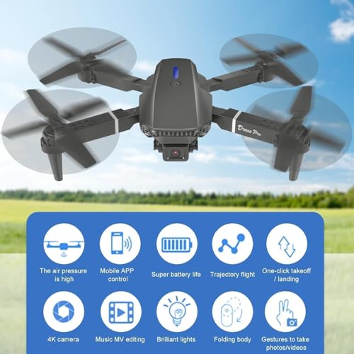 Image of dRoNe wItH hD DuAl cAmErA BrUsHlEsS MoToR, oNe cLiCk tAkEoFf /lAnDiNg FlIp rOlLiNg gEsTuRe cOnTrOl wI-Fi cAmErA ReMoTe cOnTrOl sTuNnInG PhOtOs dRoNe-1080-4K (WZ-42)