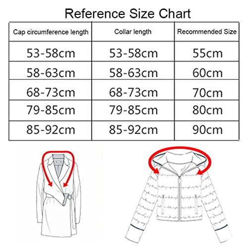 Faux Fur Collar Replacement Detachable Fur Collar Trim of Winter Coat Neck Warmer Unisex, Detachable Faux Fur Hood with Buttons for Winter Coat, Warmer Fur Scarf Wrap for Cold Winter3