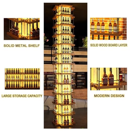 Soporte de vino modular de madera y metal miniatura 5