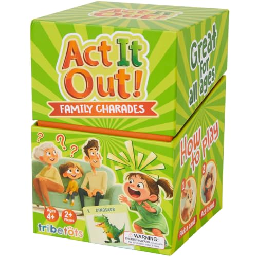 Charades for Kids & Family – Fun Acting Card Game for Family Game Night, No Reading Required &...