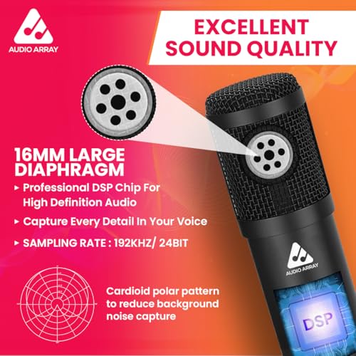Image of Audio Array USB Condenser Microphone Kit | for Podcasting, Online Meeting, Gaming, Singing & Live Streaming | Boom Arm, Pop Filter, Mic Cover, Spider Shock Mount, Tripod & 2.5M USB Cable | AM-C1