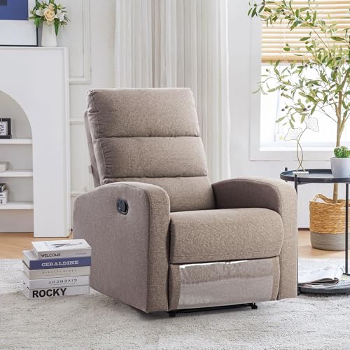 Image of Urban living - Monaco Single Seater Fabric Manual Recliner | 1 Seater Sofa | Single Sofa Recliner | 1 Seater Chair Sofa | 1 Year Warranty | Brown