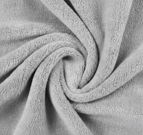 Image of Cotton Bolls Microfiber Large Bath Towel Quick Dry Super Soft Higly Absorbent Lint Free Towel for Bath for Men and Women, Travel, Gym, Beach, Pool, Yoga 70x140 CM, Light Grey