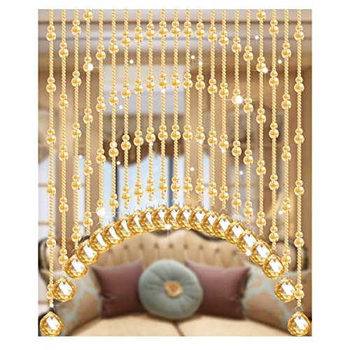 Bead Curtain,Crystal Beaded Curtains For Doors,Thread Beads Screen Interior Partition Room Divider Party Wedding Children Bedroom Decorations Crystal Cut ( Color :