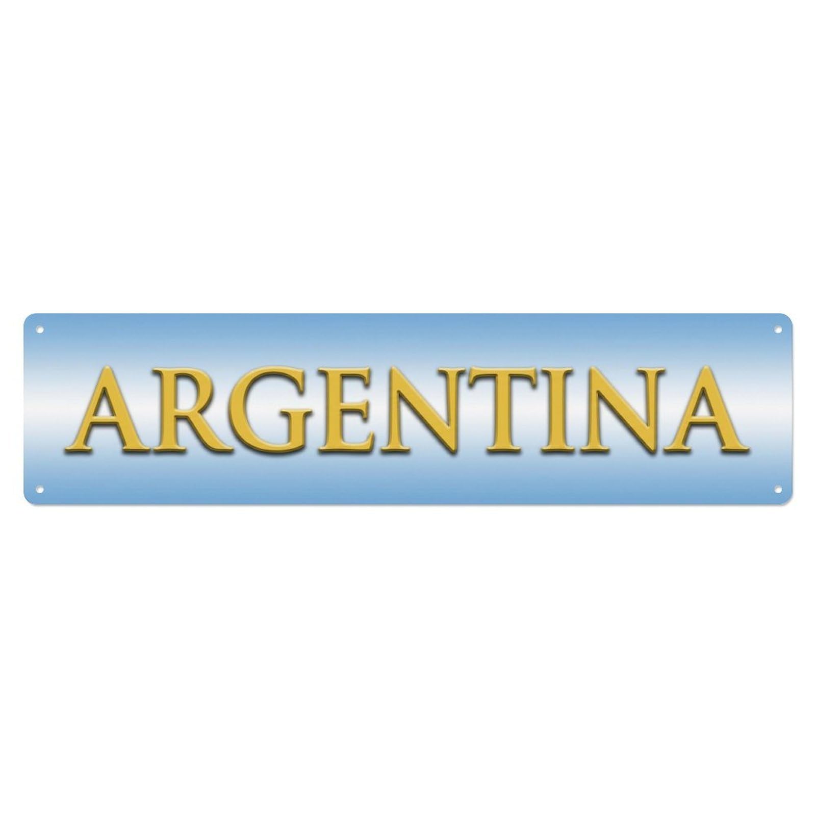 Vintage Argentina Flag Pattern Metal Tin Sign