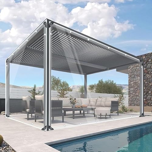 VSHENG Exteriores Cortinas De Plástico Transparente 0,3mm Lona Transparente Heavy Duty Anti-Envejecimiento Impermeable PVC Pantalla Lateral para Pérgola Jardín Porche Balcón(1x4m)