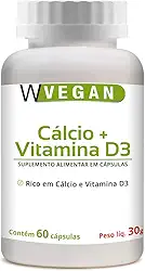 W Vegan Calcio + Vitamina D3 2.000 Ui 60 Capsulas Wvegan Vegano Cálcio