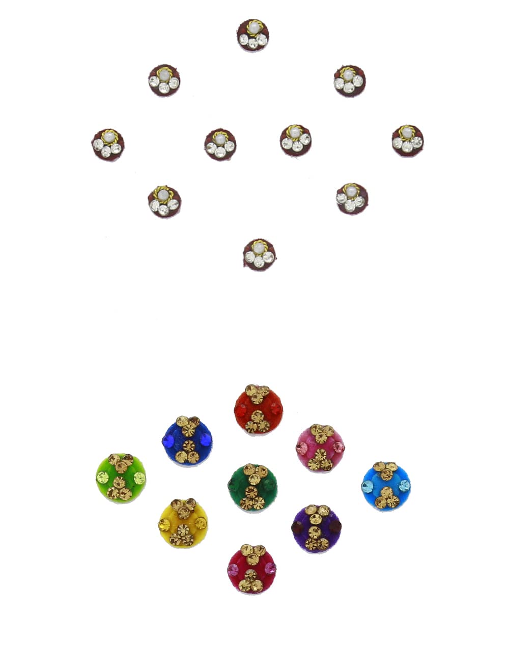 The Clara Multi Colour Traditional Forehead Bindis Combo Set |Designer Fancy Bindis Combo Set|