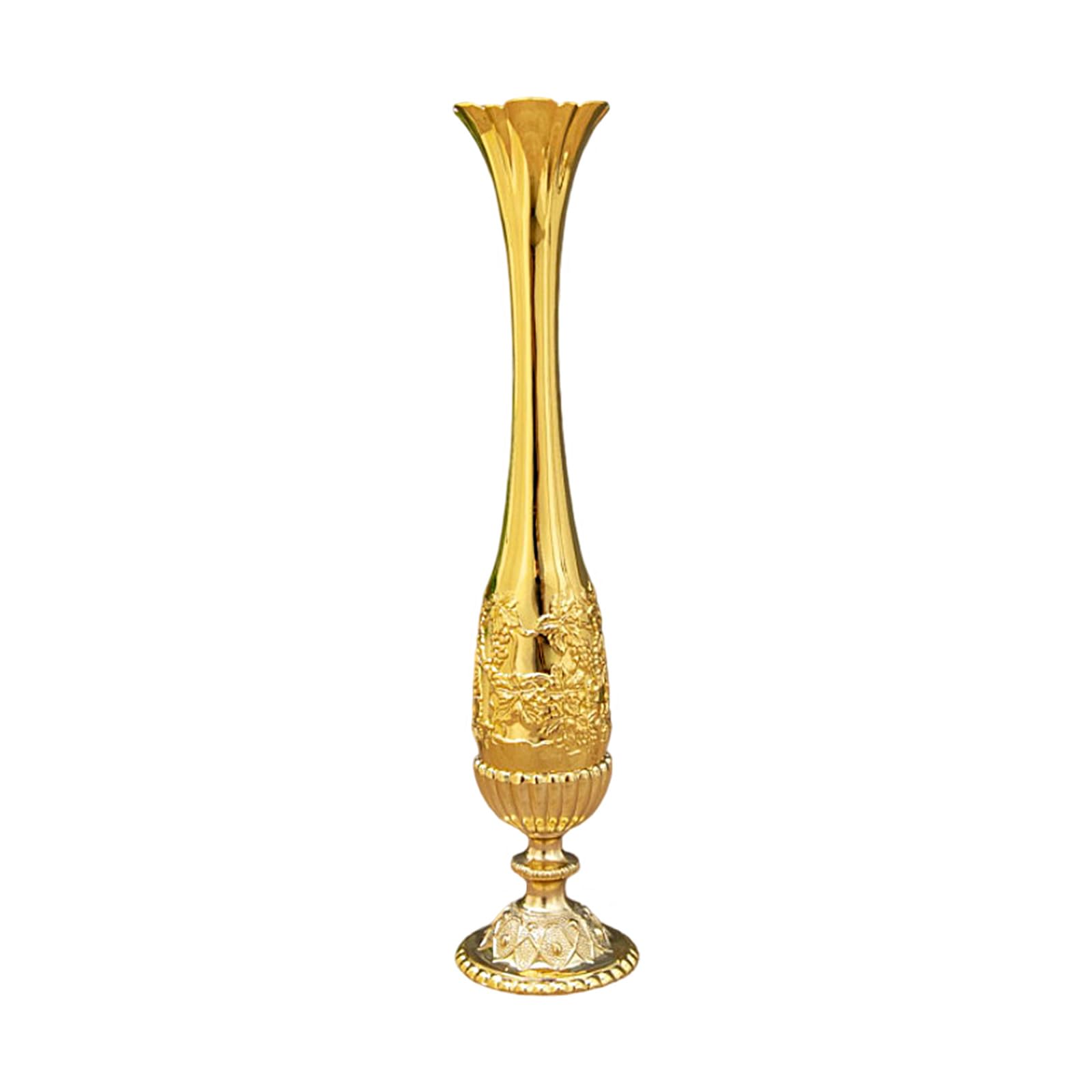 Antique Tall Narrow Metal Buds Vases Flower Arrangements Container for Living Space Artistic Homes Centerpieces Decors Metal Flower Holder
