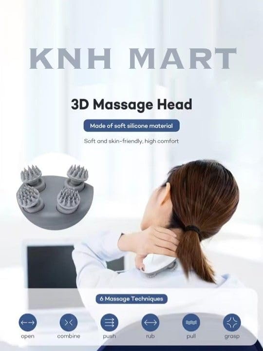 Electric Head,Scalp Massager Rechargeable Head Kneading Massage Machine | 3 Speed Mode Handheld,Portable,Scalp Scratcher Body Massager for Hair Growth,Deep Clean & Stress Relaxation Electric Head,Scalp Massager Rechargeable Head Kneading Massage Machine | 3 Speed Mode Handheld,Portable,Scalp Scratcher Body Massager for Hair Growth,Deep Clean & Stress Relaxation