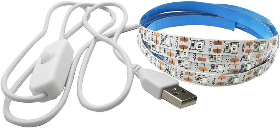 USB Switch UV DC5V 390nm-400nm 9.84FT/3M SMD 3528 180LEDs IP65 Waterproof Super Bright LED Strip Lights, for Fluorescent Dance Party Body Paint Stage Lighting