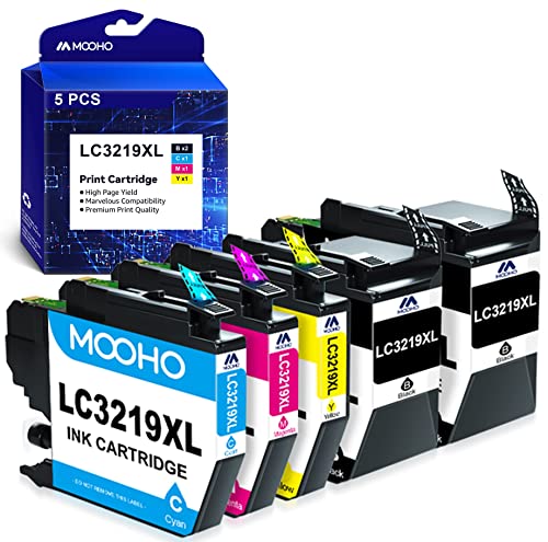 Mooho LC3219XL Cartouche Compatible pour Cartouche Encre Brother LC3219xl LC3217 Remplacement pour Brother MFC-J5330DW MFC-J5335DW MFC-J5730DW MFC-J6930DW MFC-J6530DW MFC-J5930DW MFC-J6935DW(5 Pack) Cover