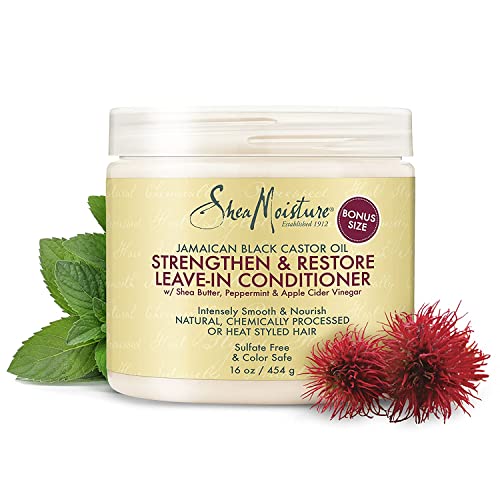 Shea Moisture Leave In Conditioner With Jamaican Black Castor Oil For Hair Growth, Strengthen & Restore, Vitamin E, Curly Hair Products Safe For Use On Hair Color, Family Size (2 Pack - 15 Oz Ea) #TOP3