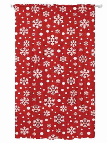 Goujuumlncy Christmas Sheer Curtains 84 inches Long, Winter Snowflake Modern