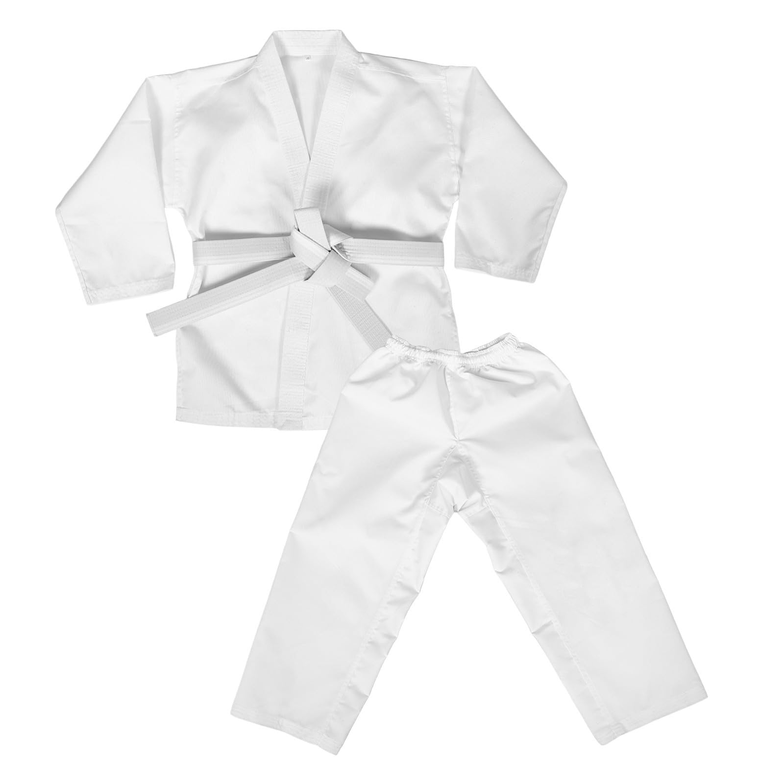 GALPADA Divisa da Karate Professionale Bianca in Poliestere con Cintura Inclusa per Adulti, Adatta a Competizioni e Allenamento Quotidiano con Protezione Completa e vestibilità Comoda