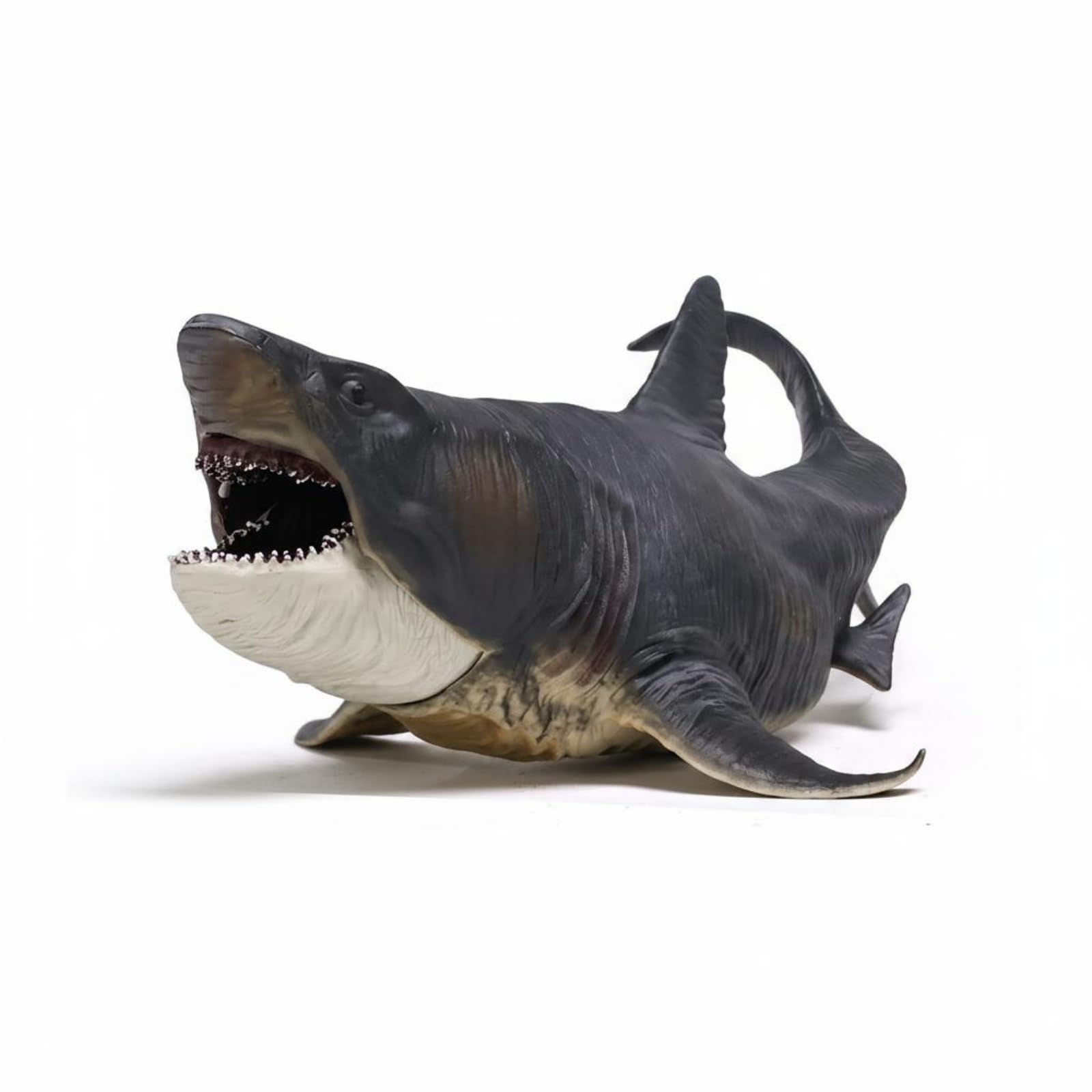 Qianly Megalodon Figurine Hand-Painted Megalodon Figure Textured Sea Monster Toy, Solid Megalodon 27cm