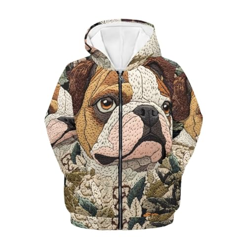 Boys Animal Print Hoodies Zip Up Hooded Sweatshirts Boys Loose Spring Fall Graphic Hoodies with Pocket