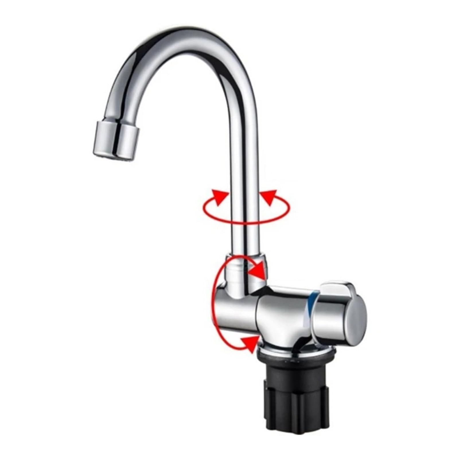 ZQFHSX 1Piece Copper Faucet High-end Folding Water Tap 360 Degree Cold Hot For RV Marine Boat Yacht Modification(1002)