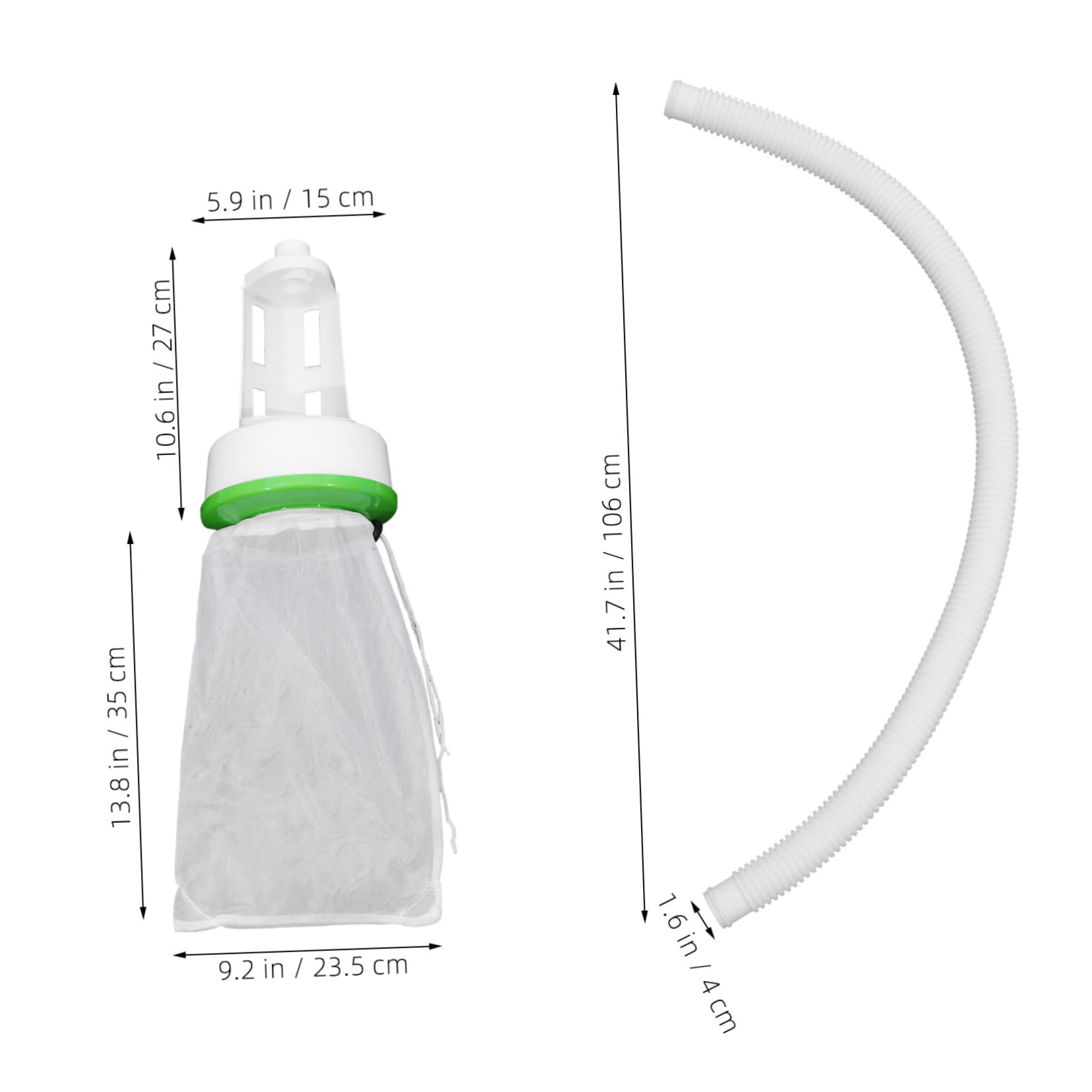SUPVOX Chaussettes de Skimmer de Piscine en Nylon Blanc avec Tuyau Connecteur Abs pour Collecte et Débris Espaces Extérieurs Grands
