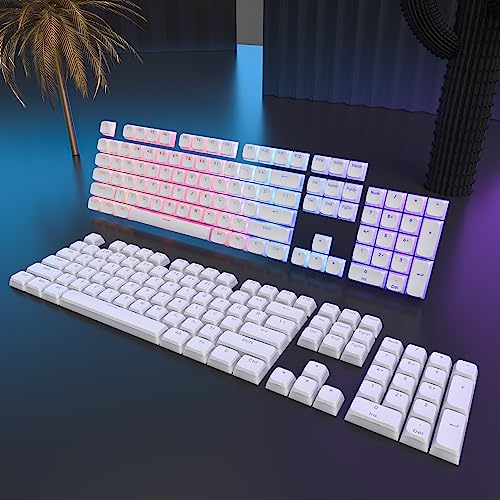 Image of PBT Pudding Keycaps Set 117 Keys, Double Shot Translucent XDA Profile for ISO & ANSI Layout 61 /68 /84 /87 /104 Keys Mechanical Keyboard