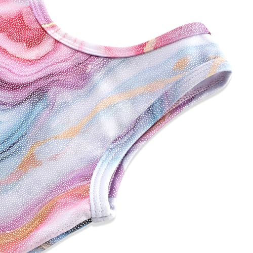 Image of HOZIY Gymnastics Leotards for Girls with Shorts Toddlers Biketards Rainbow Unicorn Dinosaur Mermaid Leopard Flower Galaxy