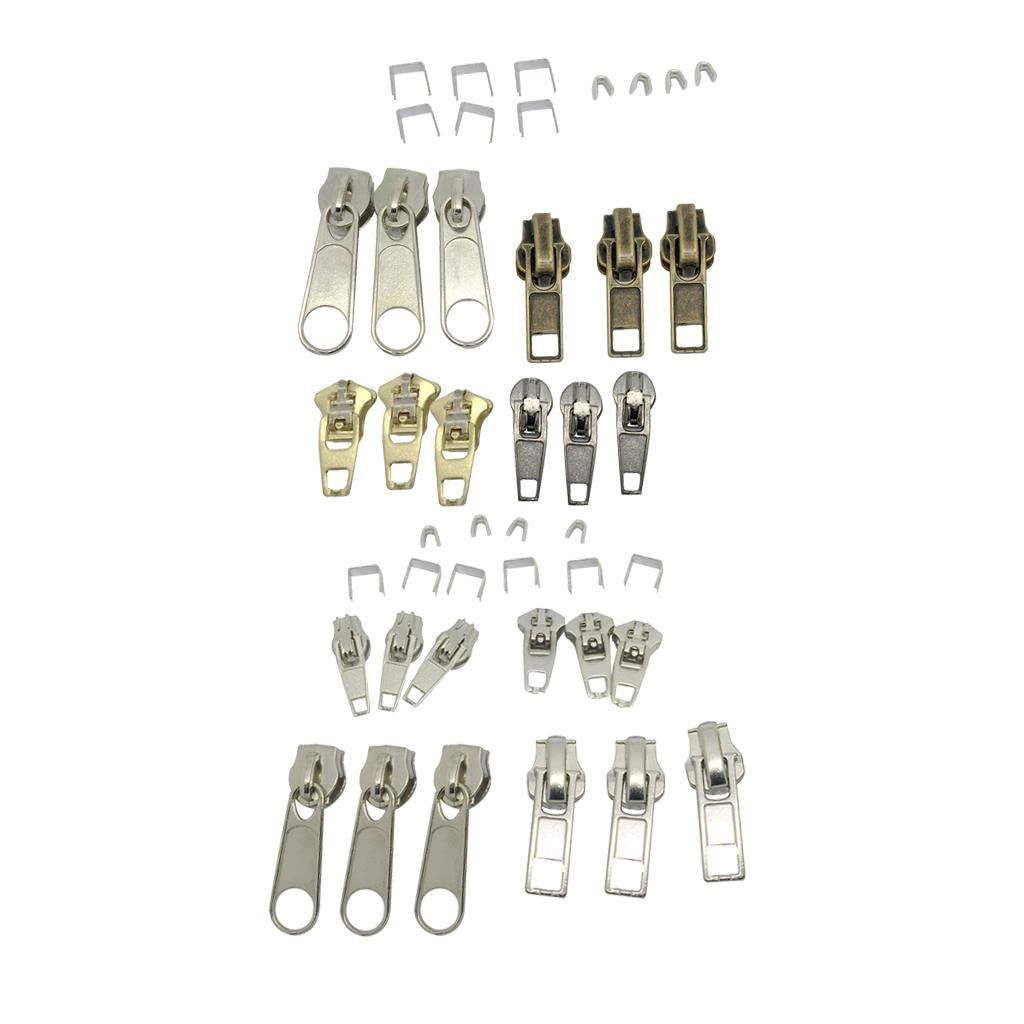 Cierres de Cremallera Cerraduras de Cable Deslizador de Cierre Deslizante de Palanca, 44 Piezas Tapones Kit de reparación de Cremallera Accesorio