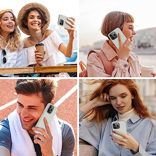 Image of DIZORO Silicone Back Case for iPhone 14 Pro, Soft-Touch Phone Microfiber Silicone Back Cover for iPhone 14 Pro - Stone