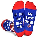 GOLIN American Flag Socks, Red White Blue Star And Stripe Dress Socks, USA Gift for Men Women