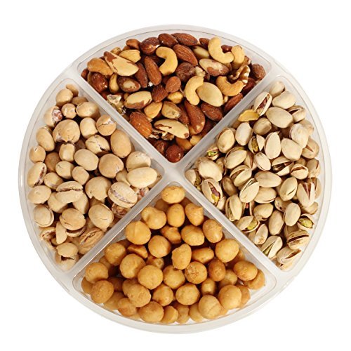 The Chocolate Bar Valentines Day Mixed Kosher Gourmet Gift Nut Platter 4-sectional Tray