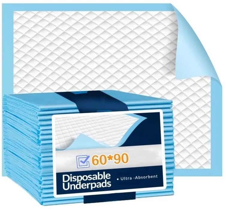 Disposable Underpads Multifunctional Absorbent Bed Pads for Adults and Kids Leak-Proof Diaper Changing Mat Waterproof Protection Pads for Incontinence Patients (60x90cm) (25)