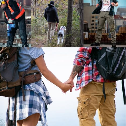 Men's Classic Casual Pants Heavy Cotton Cargo Work Trousers Military Army Combat Hiking Pant Multi Pockets3