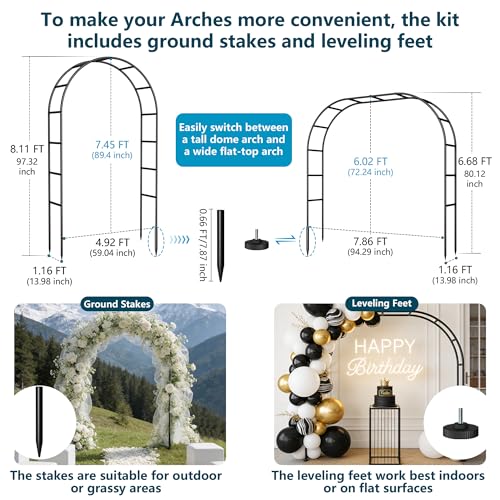 Image of Thickened Rustproof Garden Arch Metal Trellis for Climbing Plants