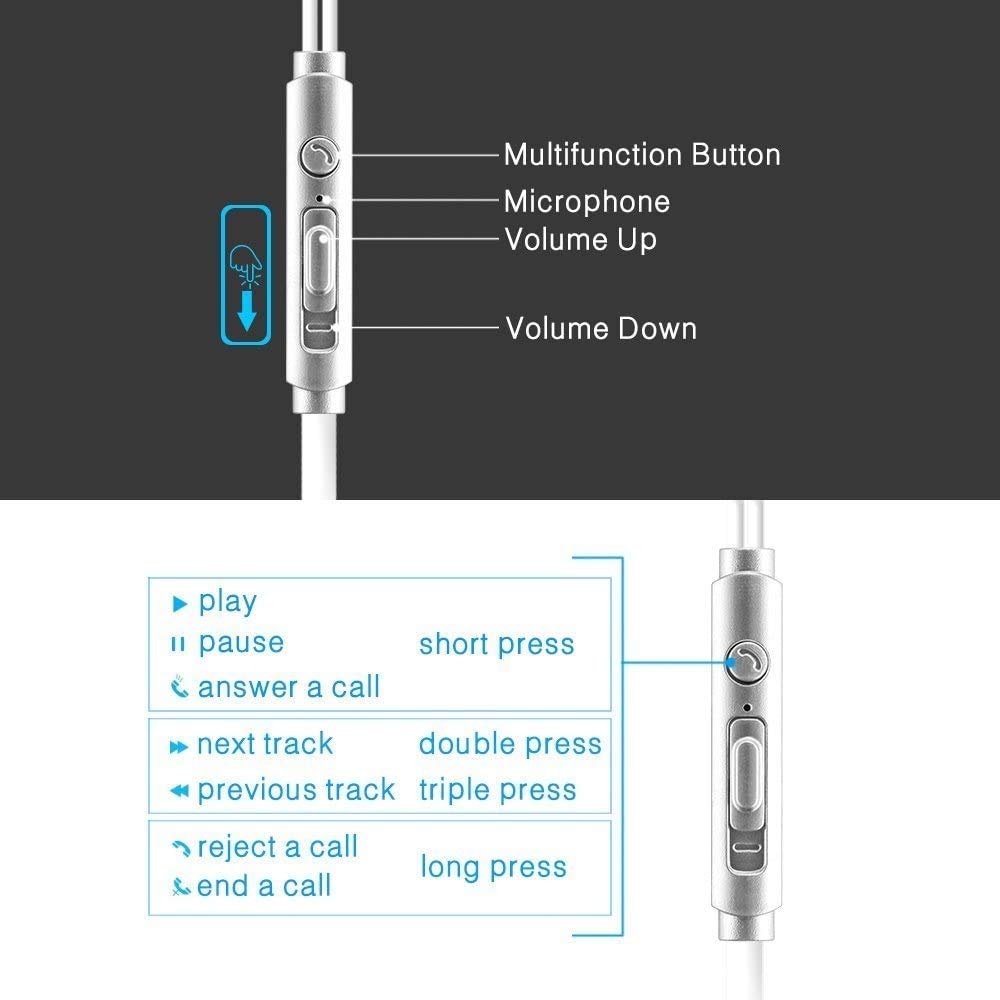 GAMURRY Auricolari, In-Ear Cuffie Con Filo 3,5mm Jack, Stereo Bass Cuffiette Con Filo e Microfono, Suono Potente Guidato Dai Bassi Chiamate HD Nessun Rumore, Compatibile Con Computer, Tablet, MP3