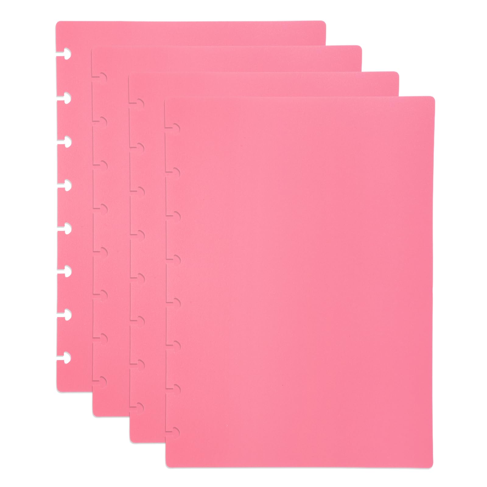PATIKIL 2 Set Discbound Notebook Cover, 8.5 x 6 A5 Letter Size PP Disc Planner Cover for Notebook Planner Office Product, Pink โ image 1