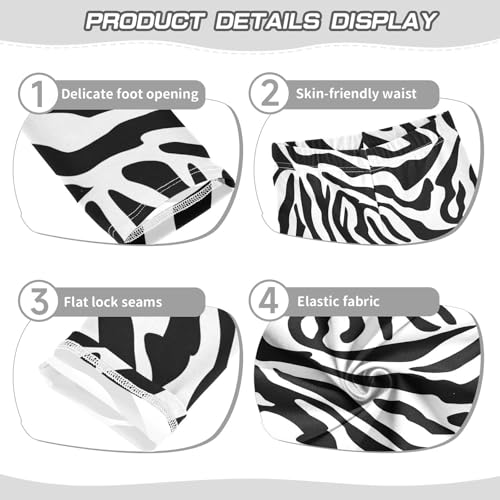 Zebra Skin Girls Casual Leggings for Kids Printed Long Pant Bottoms Stretch and Soft3