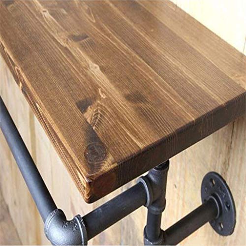 Support de conduite d'eau en fer et bois de 3 cm pour étagère murale rétro