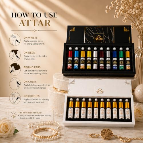 Image of Luxury Attar Combo Set - Ibadat & Classic Apparel Perfume Oil | Long Lasting & Alcohol-Free Roll-On Scent for Men and Women | Premium Gift Pack of 2 (Sizes) | Non Alcoholic Concentrated Perfume Oil for Daily Wear & Namaz