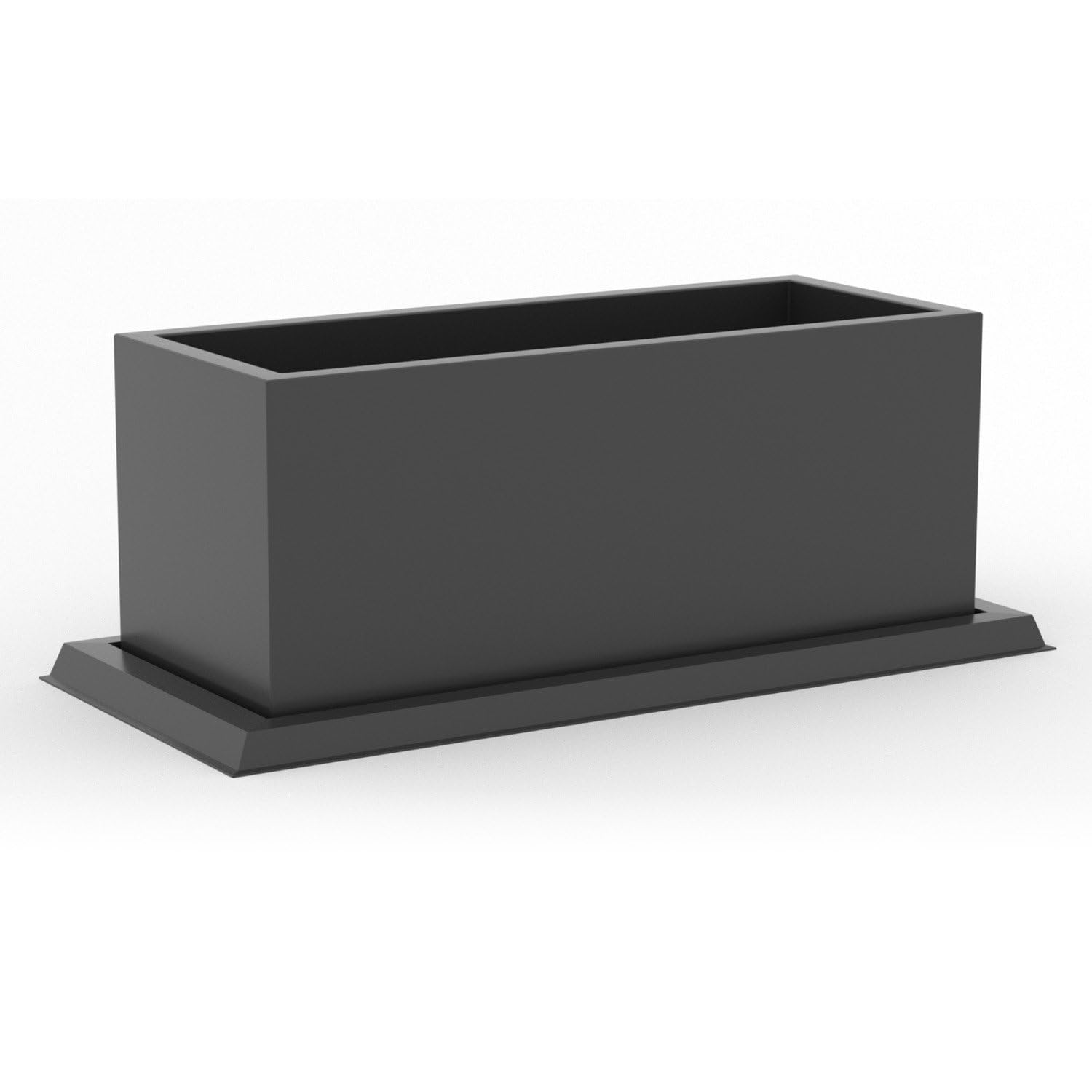 Tekcnoplast Plato rectangular para maceta, 108 x 49 cm, color antracita, de resina, para macetero modelo Matera