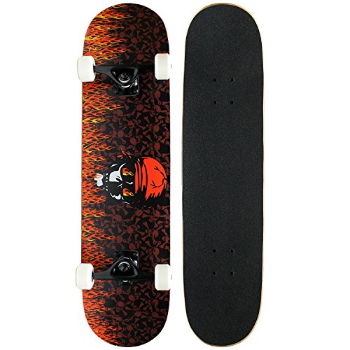 Krown Intro Skateboard, Red Flame