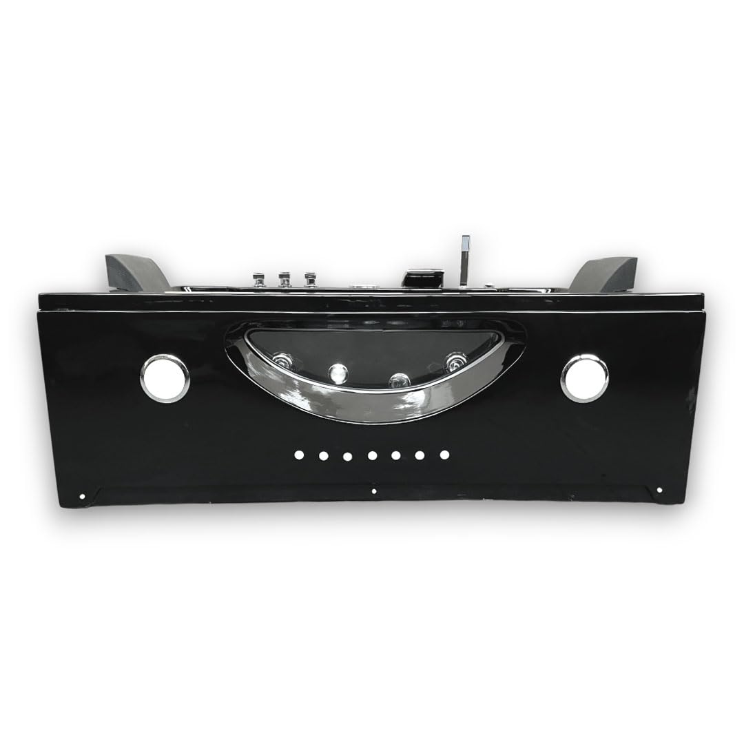 VASCA BAGNO IDROMASSAGGIO NERA MODELLO HYPNOTIC 180 X 90 CM CROMOTERAPIA SPA 2 PERS NUOVA