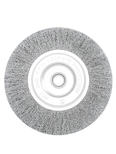 Image of Wire Wheel Brush 6in Fine Crimped Steel 0.008 inch for Bench Grinder,1p
