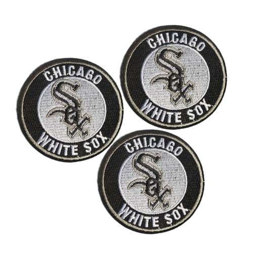 Yerchic White Sox Patch Iron On Sew On Embroidered Patches for Jacket Shirts Jeans Backpack Sewing Decorating DIY Craft 3IN
