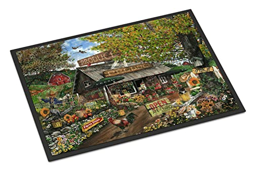 Caroline's Treasures PTW2017JMAT The Produce Fruit Stand Doormat 24x36 Front Door Mat Indoor Outdoor Rugs for Entryway, Non Slip Washable Low Pile, 24H X 36W