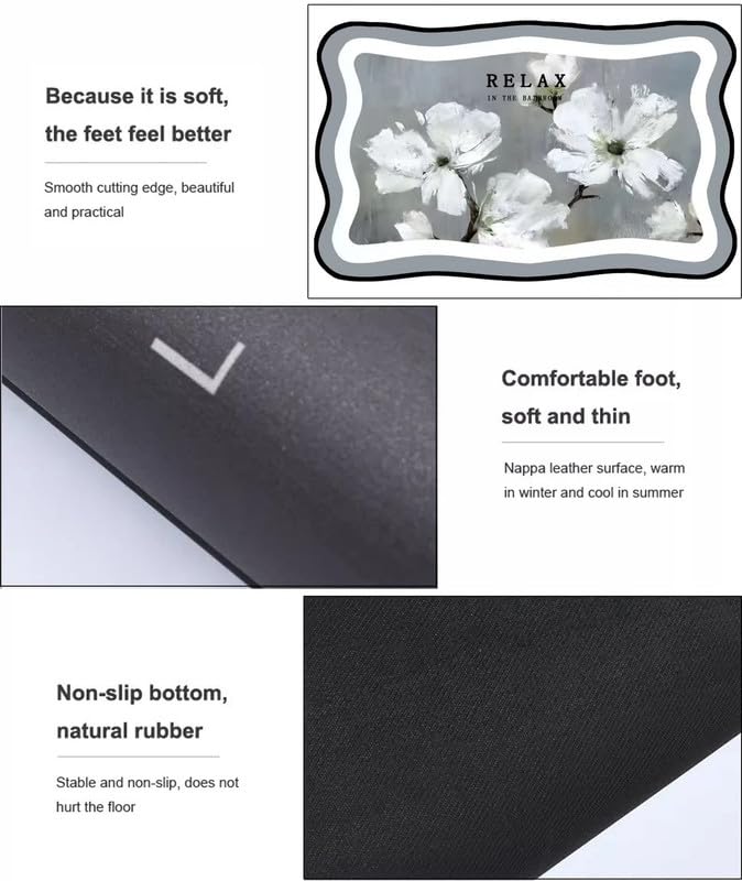 Dhanuom Bathroom Mats Water Soak | Bathroom Decorations Items | Anti Slip Mat | Footmats for Home | Non Slipp Mat for Bathroom | Floor Mat for Bathroom(1 pcs)(Design-1) 4